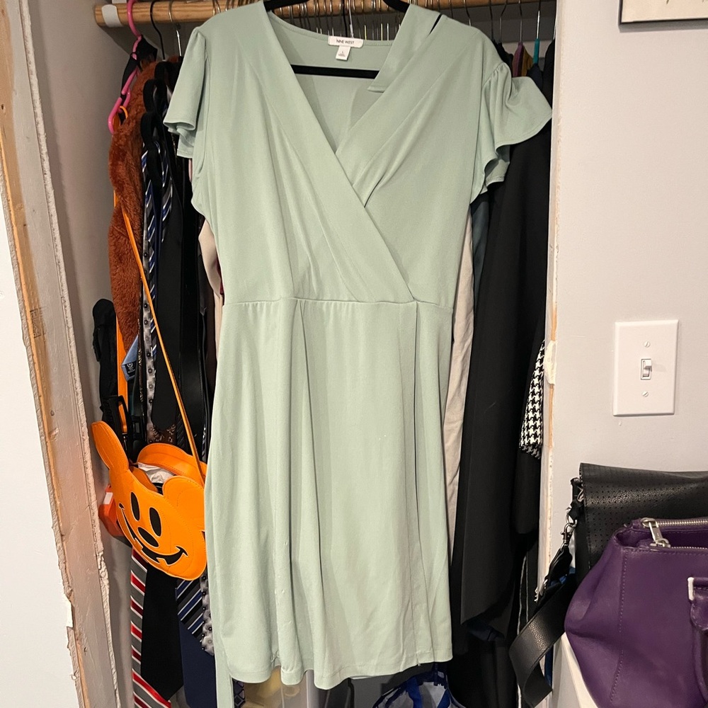 Elegant Mint Green Wrap Dress